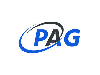 PAG letter creative modern elegant swoosh logo design