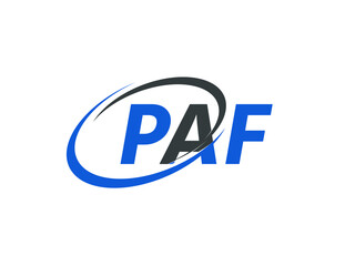 PAF letter creative modern elegant swoosh logo design