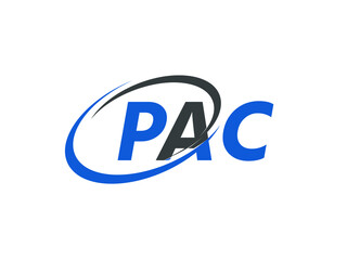 PAC letter creative modern elegant swoosh logo design