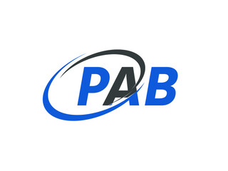 PAB letter creative modern elegant swoosh logo design