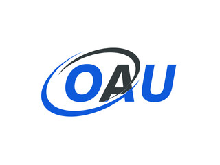 OAU letter creative modern elegant swoosh logo design