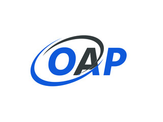 OAP letter creative modern elegant swoosh logo design