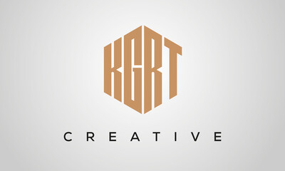 letters KGRT creative polygon hexagon logo victor template