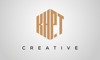 letters KHPT creative polygon hexagon logo victor template