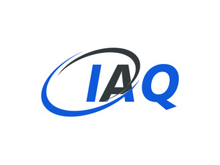 IAQ letter creative modern elegant swoosh logo design