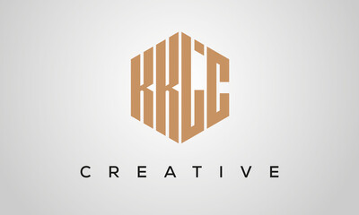 letters KKLC creative polygon hexagon logo victor template