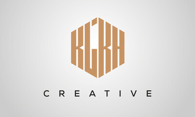 letters KLKH creative polygon hexagon logo victor template