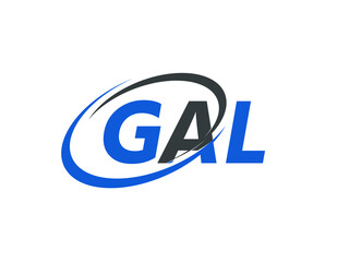 GAL letter creative modern elegant swoosh logo design