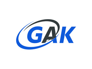 GAK letter creative modern elegant swoosh logo design