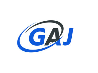 GAJ letter creative modern elegant swoosh logo design - obrazy, fototapety, plakaty