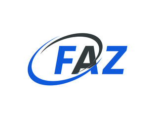 FAZ letter creative modern elegant swoosh logo design