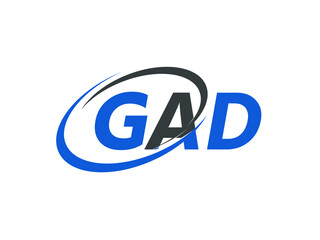 GAD letter creative modern elegant swoosh logo design