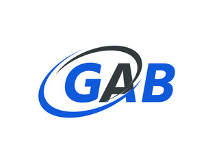 GAB letter creative modern elegant swoosh logo design
