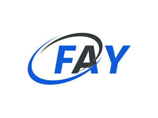 FAY letter creative modern elegant swoosh logo design