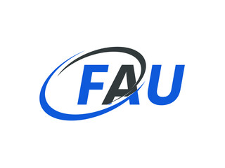 Obraz premium FAU letter creative modern elegant swoosh logo design