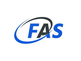 FAS letter creative modern elegant swoosh logo design