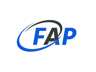FAP letter creative modern elegant swoosh logo design