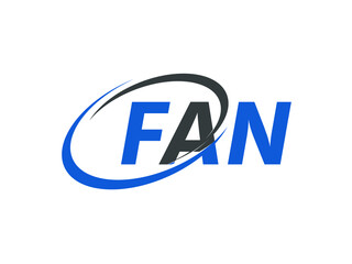 FAN letter creative modern elegant swoosh logo design