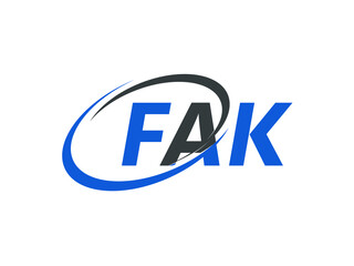 FAK letter creative modern elegant swoosh logo design