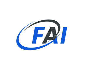 FAI letter creative modern elegant swoosh logo design
