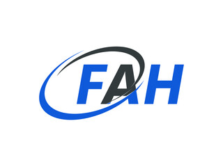 FAH letter creative modern elegant swoosh logo design