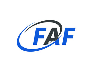 FAF letter creative modern elegant swoosh logo design