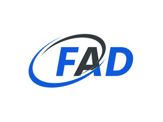 FAD letter creative modern elegant swoosh logo design