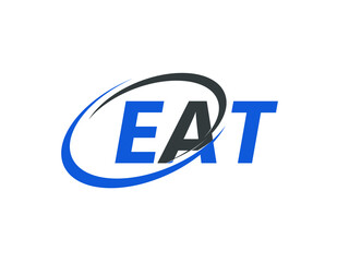 EAT letter creative modern elegant swoosh logo design