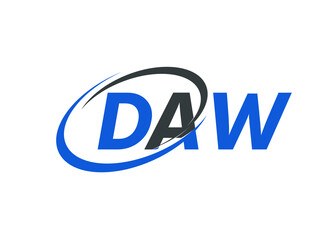 DAW letter creative modern elegant swoosh logo design