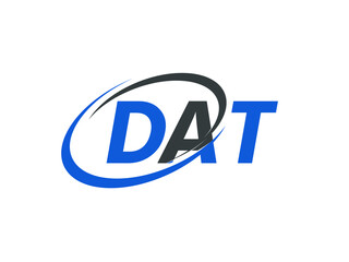 DAT letter creative modern elegant swoosh logo design