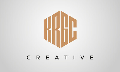 letters KRGC creative polygon hexagon logo victor template