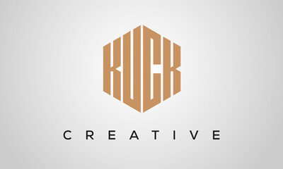 letters KUCK creative polygon hexagon logo victor template