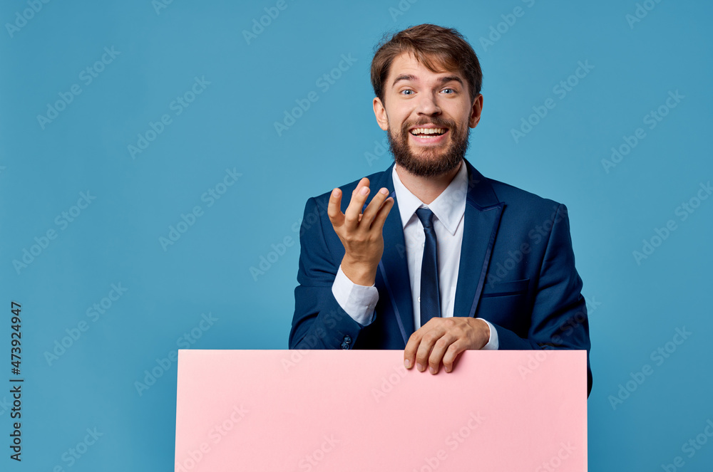 Poster businessmen advertising banner presentation isolated background