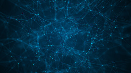 Digital plexus of lines and dots background. Connected polygons plexus abstract background. 3d illustration