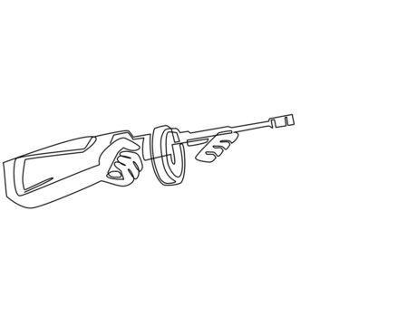 single line gun held in hand clip art preview