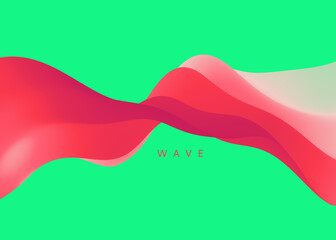 3D abstract wavy background with modern gradient colors. Motion sound wave. Vector illustration for banner, flyer, brochure, booklet, presentation or websites design.