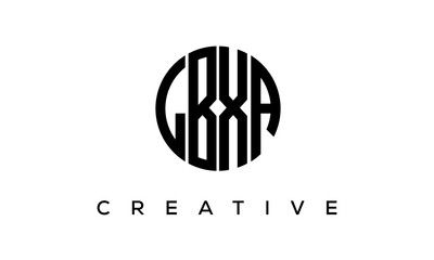 Letters LBXA creative circle logo design vector, 4 letters logo