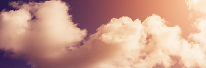 Beautiful sky with clouds. Panoramic image. Toning. Background image.