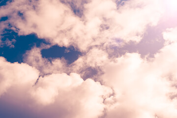 Beautiful sky with clouds. Panoramic image. Toning. Background image.