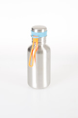 Metal water bottle reusable stainless steel eco flask mockup empty aluminum fitness Tube