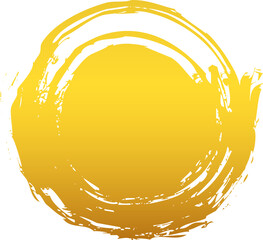 A golden circle painted with a brush