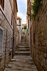 Fototapeta na wymiar Street in the old town. Cavtat, Croatia.