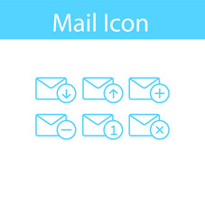 mail icon set with line style 