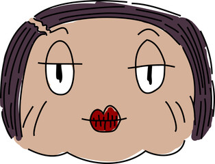ラフに描いたブスなおじさんおばさんの顔