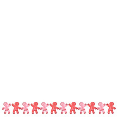 a frame of ginger cookies. Gingerbread men. Design element