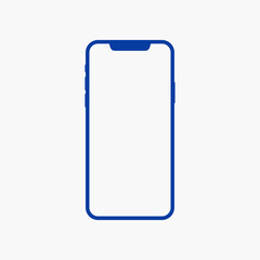 Blue iPhone 13. Realistic, modern, smart phone collection on isolated background. Blue iPhone 13 pro mini max 