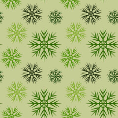 A seamless pattern on a square background is snowflakes. Design element