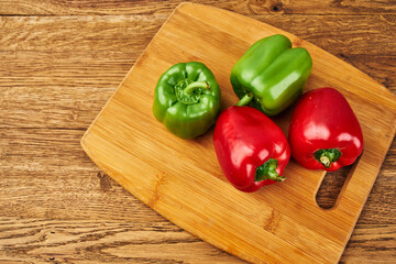 pepper cutting board vegetables healthy food ingredients