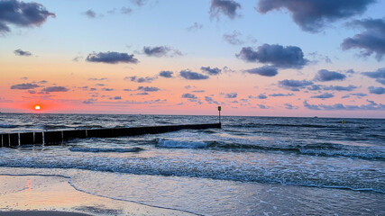 Kolobrzeg beach sunset