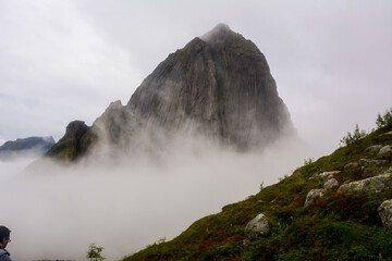 View from Mount Hesten on Iconic Mountain Segla 